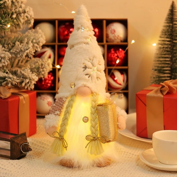 Christmas Gnomes Plush for Christmas Decor Rudolph Doll with LED Light Faceless Elf Ornament Christmas Gifts New Year-B,1 x Gnome Christmas Doll
