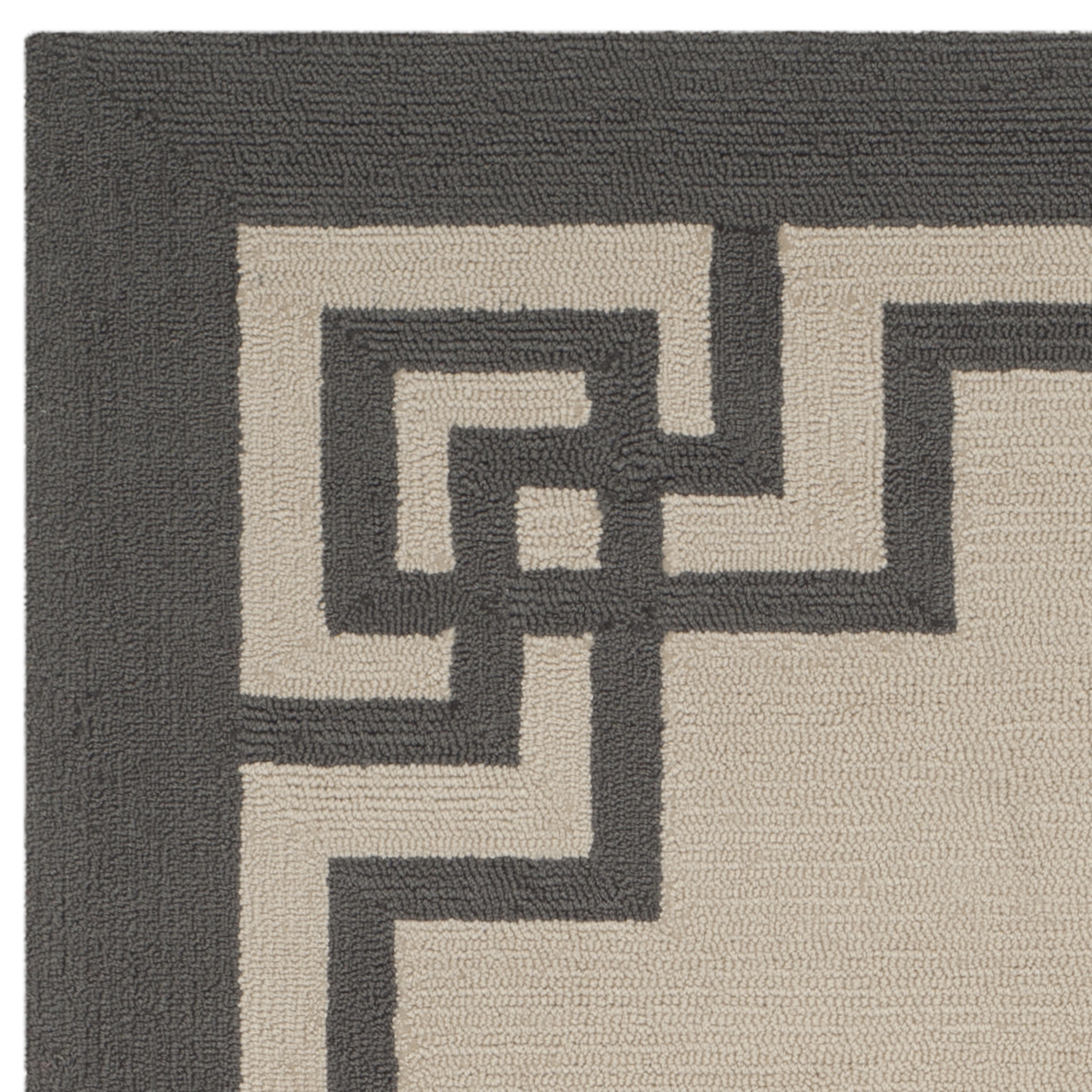 SAFAVIEH Four Seasons Yasim Bordered Area Rug, Ivory/Charcoal, 4' x 6'