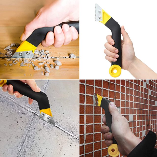 Herramienta para quitar lechada, removedor de lechada, raspador de placa de lechada con 3 cuchillas de repuesto, raspadores de azulejos, para limpieza de azulejos de suelo doméstico ShuxiuWang 8390614731301