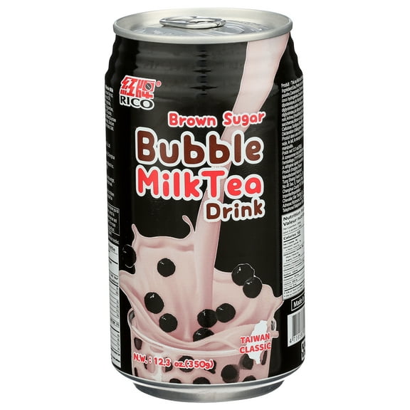 Rico Bubble Milk Tea Drink Brown Sugar Flavor, 12.3 oz Can