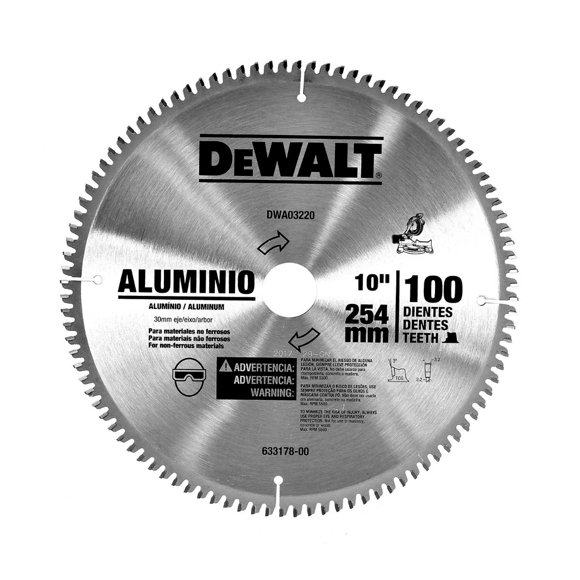 Disco Sierra Aluminio DeWalt 10 X 100 Dientes Eje 30mm