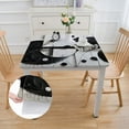 thumbnail image 2 of Acheng Circles Shapes Black Ball Square Table Cloth 100% Polyester Fiber 46*46, 2 of 8