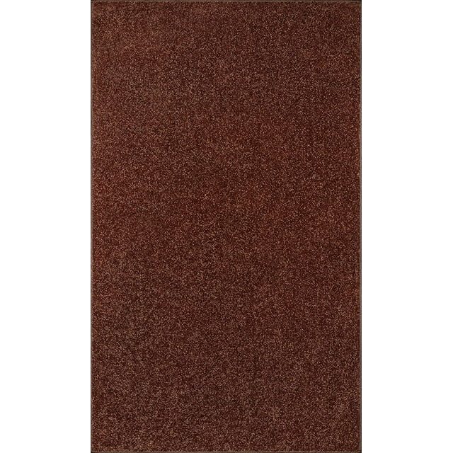 Ambiant Saturn Collection Solid Color Area Rugs Chocolate - 3' x 5'