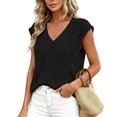 thumbnail image 2 of Women's Solid V-Neck Sleeveless Knit Tank Top Casual Soft Summer Top, 2 of 8