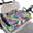 Colorful pineapple pattern, variant on Whosucclay Palm Tree Anti‑Wear Golf Cart Seat Protector Easy to Install for Club Car Icon Yamaha EZGO, With 4 Storage Pockets Golf Cart Seat Cover