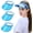 Blue, variant on Women's Sun Visor Hats 3 Pack PVC Plastic Visors Wide Brim Clear Sun Hat Summer UV Protection Beach Cap UPF 50