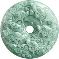 The Jadeite Nine Dragon Protector Ping An Buckle Ice Jade Pendant Necklace Symbolizes Peace and Tranquility and is a Must-Have Gift for the Year of the Dragon