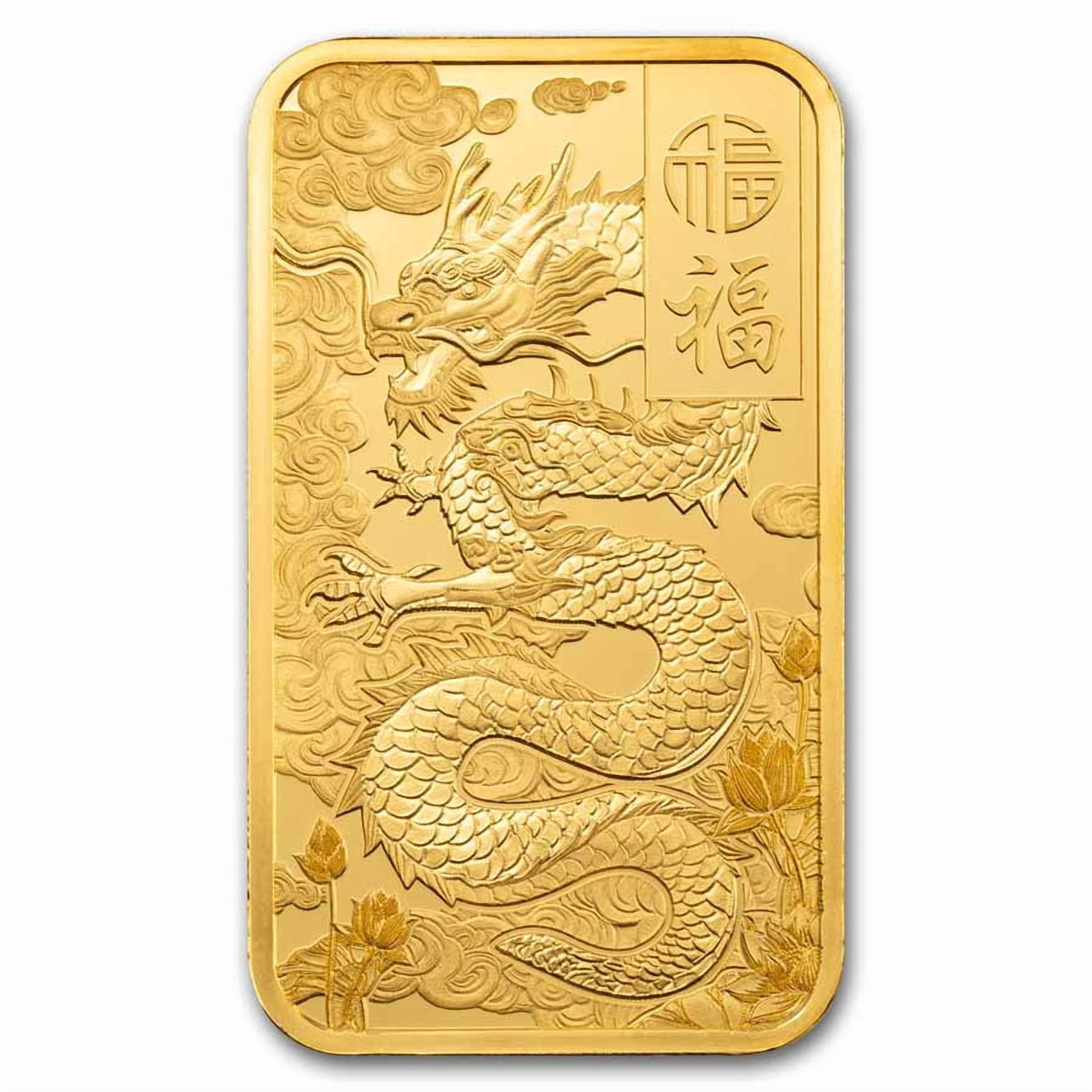 2025 1 oz Gold Bar – PAMP Good Luck Yellow Dragon (Assay)