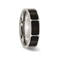 thumbnail image 3 of Mens Titanium 6mm Black Enamel Flat Polished Wedding Band Ring, 3 of 5