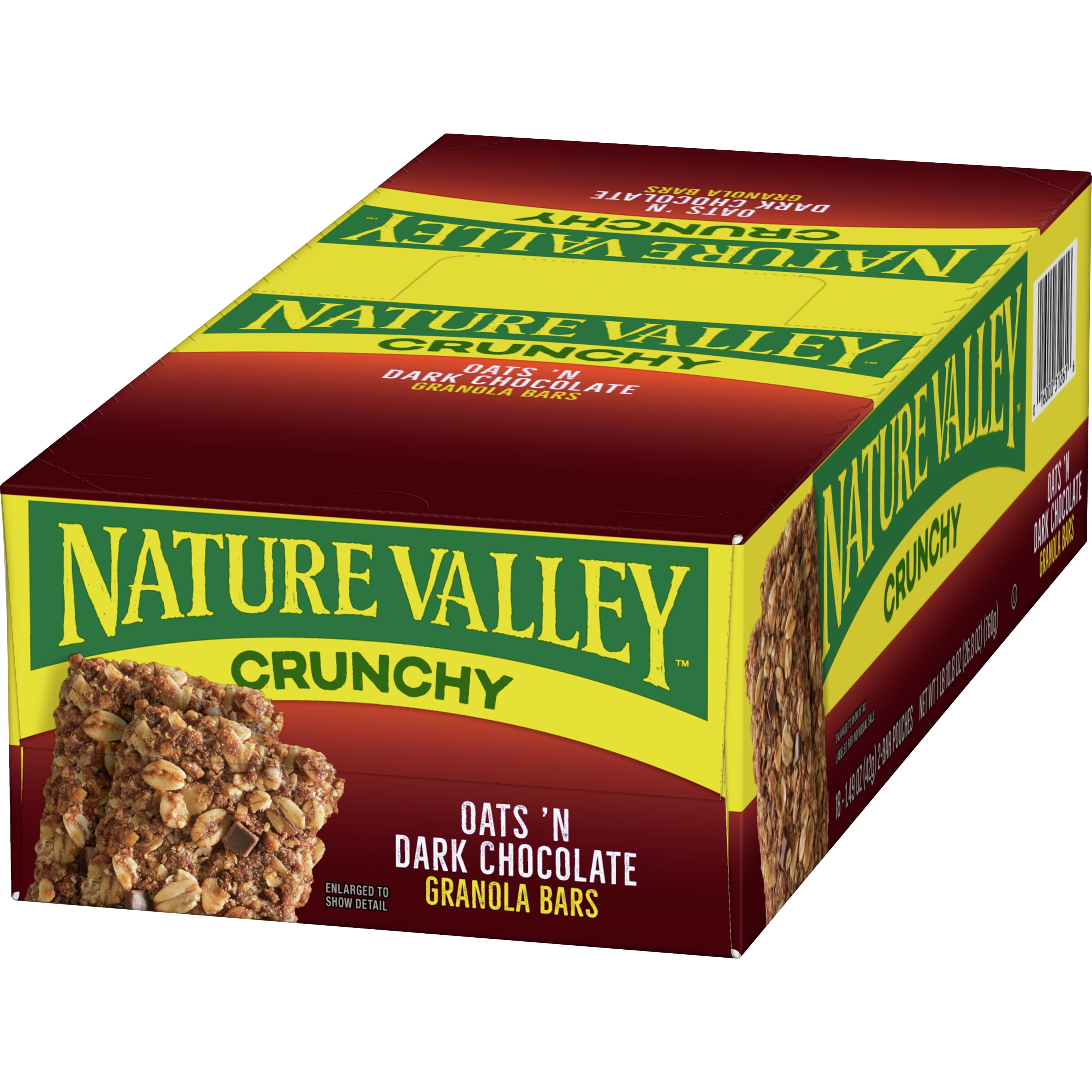 Nature Valley Crunchy Oats 'n Dark Chocolate Granola Bars, 36 Bars, 26.82 OZ  (18 Pouches)