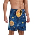 thumbnail image 2 of Gaeub Planets And Stars1 Print Men's Short Pajama Pants, Sleep Shorts, Household Pants, Casual Pants with Pockets-Large, 2 of 6