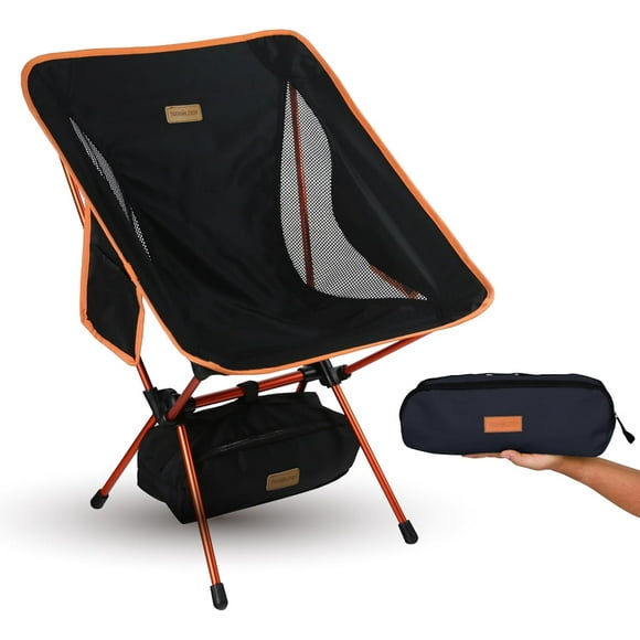 Ultralight Portable Camping Chairs for Adults - Compact & Lightweight for Outdoor Adventures, Hiking, Backpacking – Comfortable & Durable Chaise de Camping (Black)