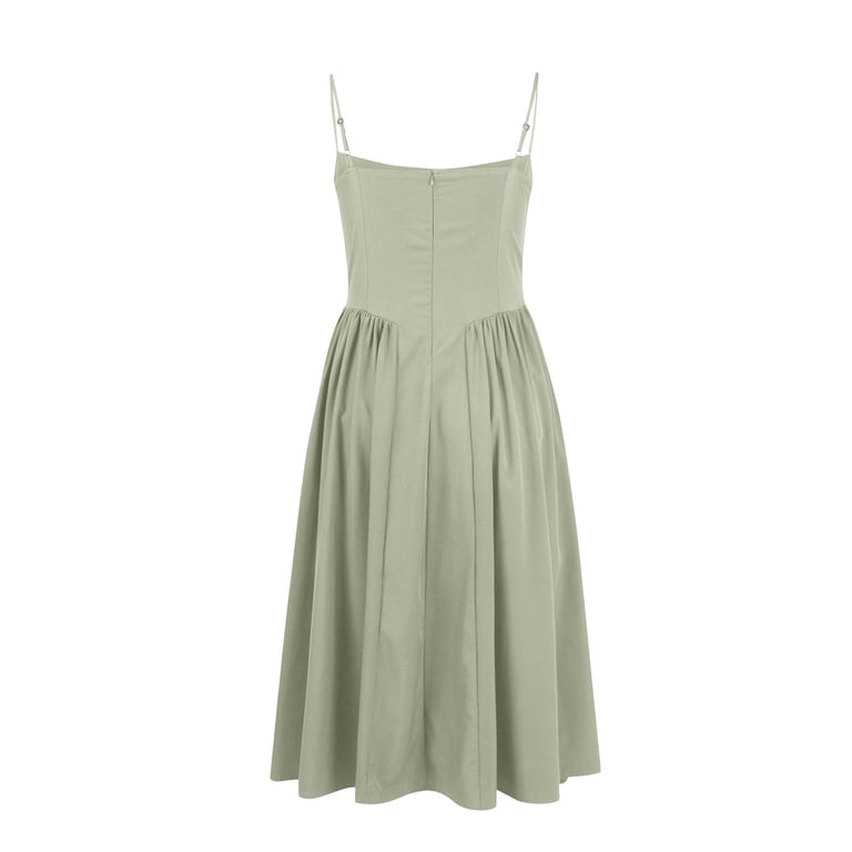 Athletic Dress For Women, Empire Waist Dress Floral Retro Court Spaghetti  Strap Wedding Guest Long Milkmaid Dress With Pocket Winter Women 2025 Maxi  Dresses Romper Dresses (M, Light Green) ZMTing - Walmart.com