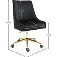 thumbnail image 6 of Pemberly Row Swivel Adjustable Black Velvet and Gold Office Chair, 6 of 12