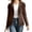 Coffee, variant on Miqool Womens Faux Suede Fringe Jacket Casual Long Sleeve Lapel Collar Button Down Jacket Vintage Cowgirl Style Western Coat
