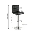thumbnail image 2 of XX Adjustable Bar Stools PU Leather Swivel Kitchen Counter Pub Chair, 2 of 10