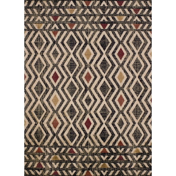 United Weavers Urban Galleries Area Rugs - 590-20617 Contemporary Natural Stripes Lines Diamonds Rug