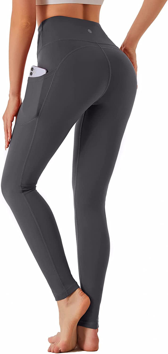 CAMBIVO Womens High Waisted Leggings Tummy Control and Non See Through Workout Leggings with Pockets for Yoga Running 