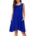 thumbnail image 1 of Robes T-Shirt Décontractées d'Été pour Femmes Robe Ample Simple avec Poches, 1 of 7