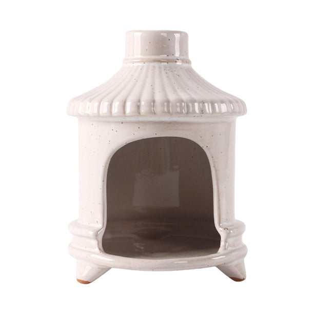 Soporte de incienso Decoración del hogar Compacto único, Central de mesa Centro de incienso de incienso, cerámica para la mesa auxiliar de estantería Pequeños puntos blancos