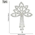 thumbnail image 3 of Tassel Rhinestone Applique Sewing Crystals Applique Decoration Silver Crystals Applique Decoration Shiny Rhinestone Applique, 3 of 7