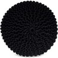 thumbnail image 3 of BirdRock Home Round Pouf Foot Stool Ottoman - Black, 3 of 6