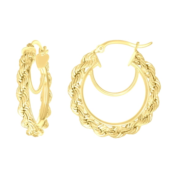 14k Yellow Gold Womens Twisted Rope Hoop Earrings 3mm-25 Jewelry Gift for Women