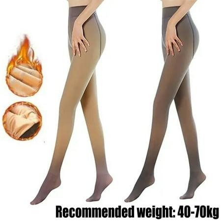 

QingY-2PCS Women s Translucent Warm Fleece Pantyhose 220g