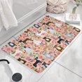thumbnail image 3 of Boston Terrier Dog and Flower Florals Flannel Non Slip Door Rugs,Washable Door Mats Indoor,Decorative Door Mats,Dirt-Resistant and Absorbent Doormat for Entrance,Bedroom,Kitchen,Bathroom,31.5"x17", 3 of 4
