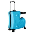 thumbnail image 3 of ChicHomey 20 Inch Blue Kids Ride-On Suitcase with Cartoon Stickers | Fun Travel Luggage with Wheels | Children's Trunk  for 3-6 years old, 3 of 12
