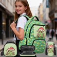 thumbnail image 2 of HUIACONG 17" Mushroom Frog Children Backpack 4PCS Set, School Bag with Lunch Box Water Bottle Sleeve for Age 7-12, 2 of 7