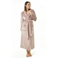 thumbnail image 2 of Turquaz Linen Women’s Long Plush Fleece Bathrobe with Pockets (Pink, XXL), 2 of 3