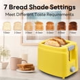thumbnail image 5 of 2 Slice Toaster,Extra Wide Slot with 7-Shade Toast Settings & Removable Crumb Tray,for Toasting Bread,Waffle or Bagel,750W,Yellow, 5 of 6