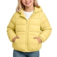 thumbnail image 2 of Agkizg Kids Girls Lightweight Hooded Puffer Coat Zip Winter Jacket with Pockets Solid Color Warm Casual Outerwear, 2 of 5