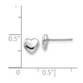 thumbnail image 3 of Auriga Fine Jewelry 14K White Gold Heart Stud Earrings(L- 6mm, W- 6mm) for Women, 3 of 5