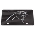 thumbnail image 1 of Carolina Panthers Black Crystal Mirror Laser License Plate, 1 of 1