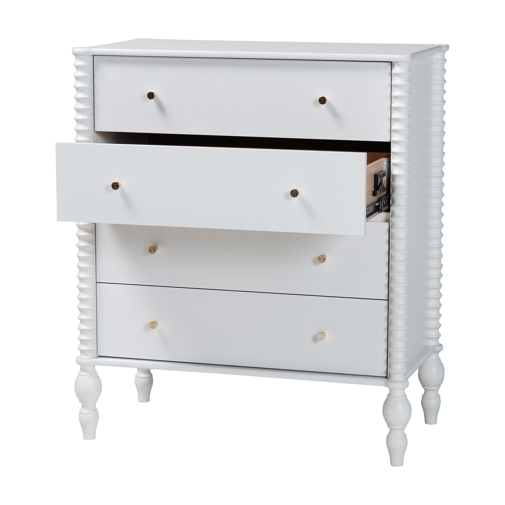 Baxton Studio Callison Farmhouse Chest, 4-Drawer, White