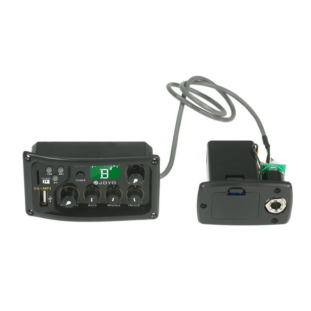 Ecualizador JOYO EQ-MP3 Ecualizador de 3 bandas Sistema de ecualizador Preamplificador de guitarra acústica EQ Ecualizador Piezo Pickup Amplificador de sintonizador LCD Joyo Ecualizador