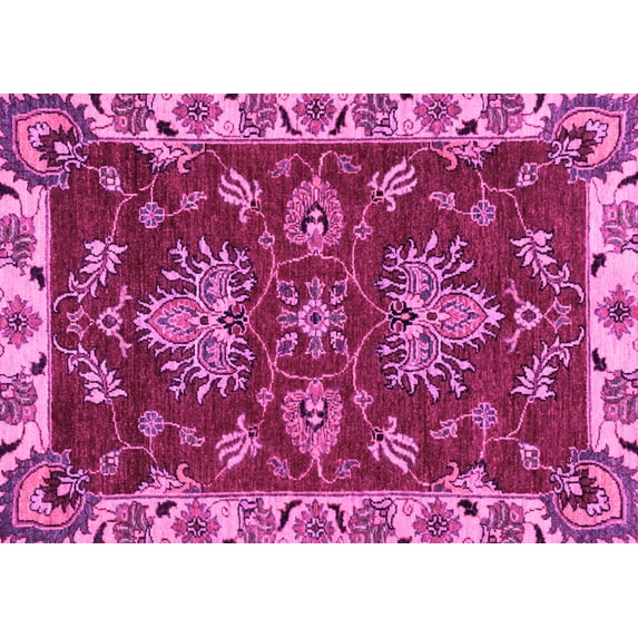 Ahgly Company Indoor Rectangle Abstract Pink Modern Area Rugs, 7' x 9'