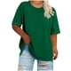 thumbnail image 3 of Tejiojio Women's Plus Size Round Neck Short Sleeve Solid Color T-Shirt for Spring Summer XL-5XL, 3 of 5