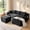Black, variant on Garaneeds 95" U-Shaped Modular Sectional Sofa, Boneless Couch for Living Room, Extra Deep Seats with Left-Facing Chaise & Ottoman, Corduroy Fabric, No Assembly Required, Grey