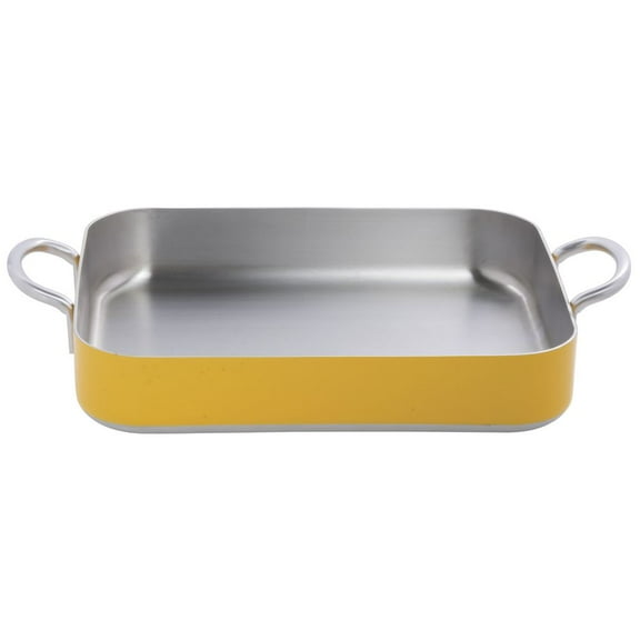 HUBERT® Roasting Pan 5-Ply Yellow Stainless Steel - 12 3/5"L x 10 1/4"W x 2 3/4"H