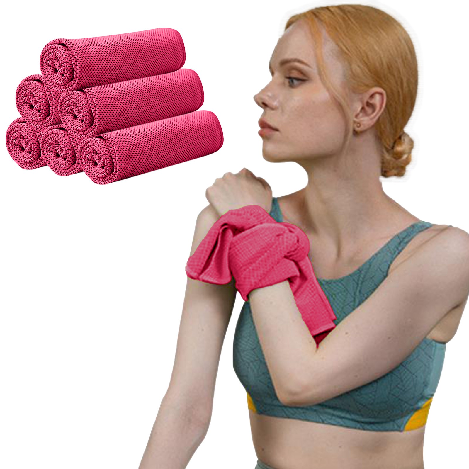 Serviette Multifonction Turquoise Imprimée - 100% Polyester - Foulard, Bandeau, Protège-poignet Pour Sport