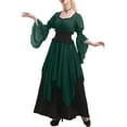 thumbnail image 5 of GaThRRgYP Summer Dresses for Women under $10,Women's Medieval Renaissance Pirate Witch Dress Gown Skirt Green XL, 5 of 7