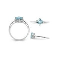 thumbnail image 3 of Gem & Harmony 1/2 Carat (Ctw) Princess-Cut Aquamarine Ring in Sterling Silver for Women, 3 of 5
