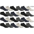 thumbnail image 2 of Value Pack of WSD Mens Ankle Socks, No Show Athletic Sports Socks, 2 of 8