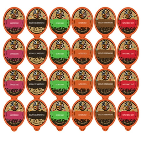 Crazy Cups Flavored Coffee, for the Keurig K Cups 2.0 Brewer, Dessert Lover's Variety Pack, 24