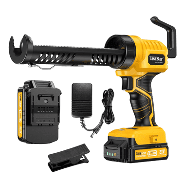 Cordless Caulking Gun,5 Adjustable Speed Electric Caulk Gun with 2.0Ah Li-Battery & Charger, LED Light and Cutting Tool,Cordless lightweight Dripless Caulk Gun for Bathroom Balcony Doors