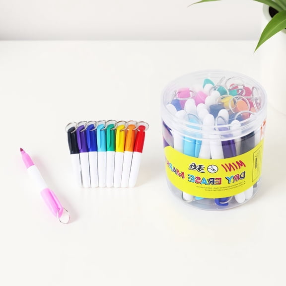 36-Pack Mini Dry Erase Markers with , Felt Tip Whiteboard Markers, 3.5 Inch, Assorted Neon Colors