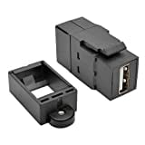 Tripp Lite USB 2.0 Keystone/Panel Mount Coupler (F/F)--Tout-en-un---Noir (U060-000-KP-BK)